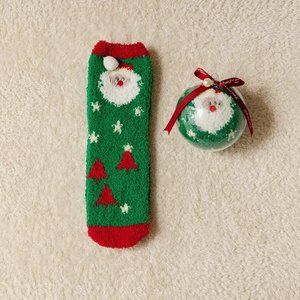 Kids Santa Fuzzy Sock Holiday Ornament 5-7yrs